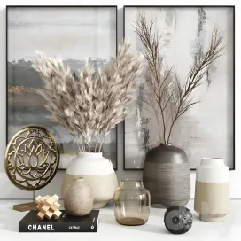Pampa grass vase decor set 14